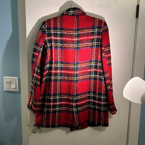 Zara red checked jacket blazer - Picture 6 of 7